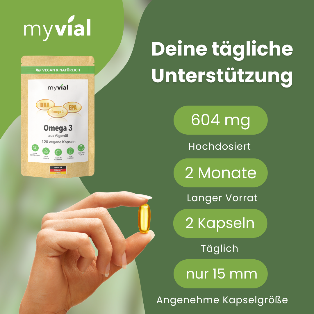 Omega 3 Kapseln aus Algenöl - Vegan
