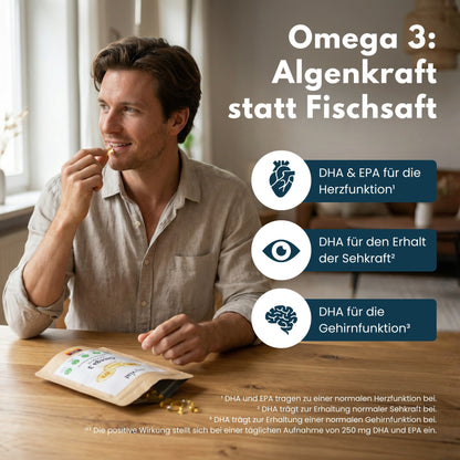 Omega 3 Kapseln aus Algenöl - Vegan