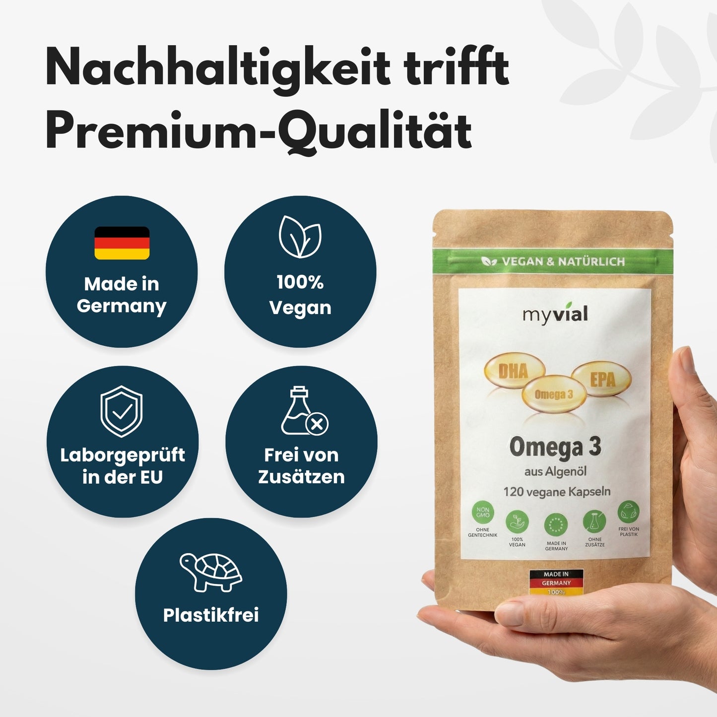 Omega 3 Kapseln aus Algenöl - Vegan
