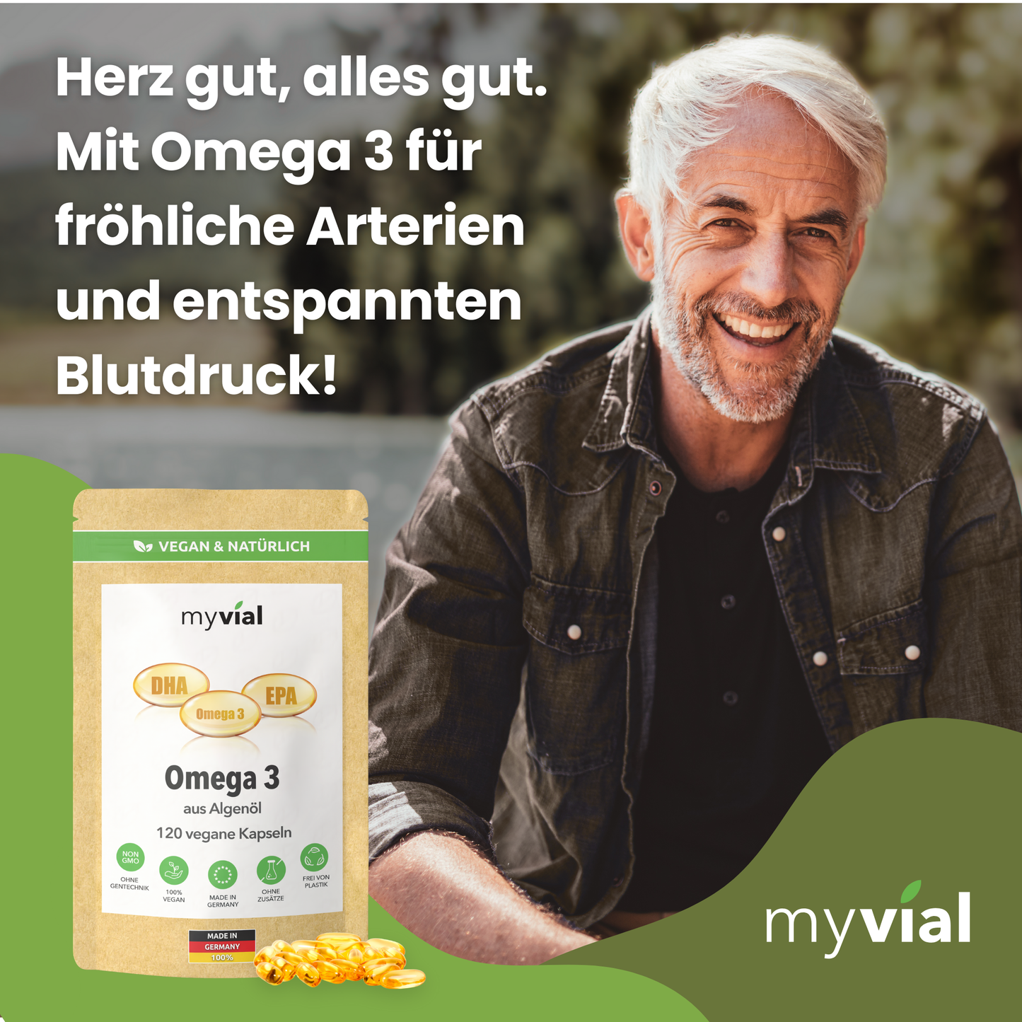 Omega 3 Kapseln aus Algenöl - Vegan