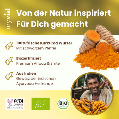 Bio Kurkuma Kapseln mit schwarzem Bio Pfeffer